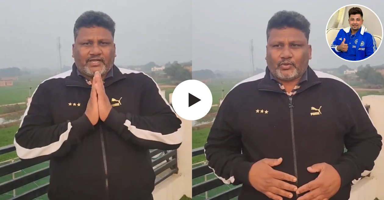 WATCH: Sarfaraz Khan’s father reacts to Mumbai batter’s selection in Team India; expresses gratitude with folded hands