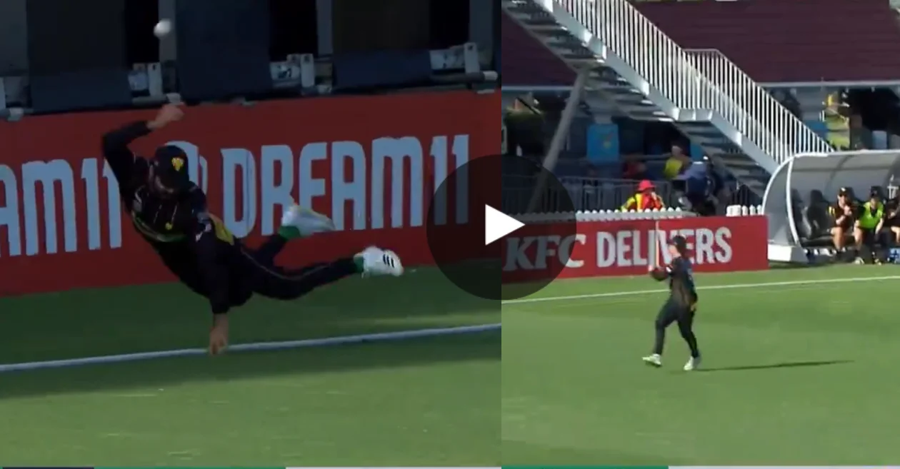 WATCH: Troy Johnson and Nick Kelly take a incredible team-up catch to dismiss Will Young – Super Smash 2023-24